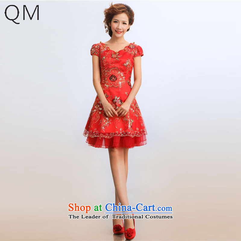 The end of the light _QM_ Bride wedding dresses summer marriages wedding dresses qipao CTX QP15 RED L