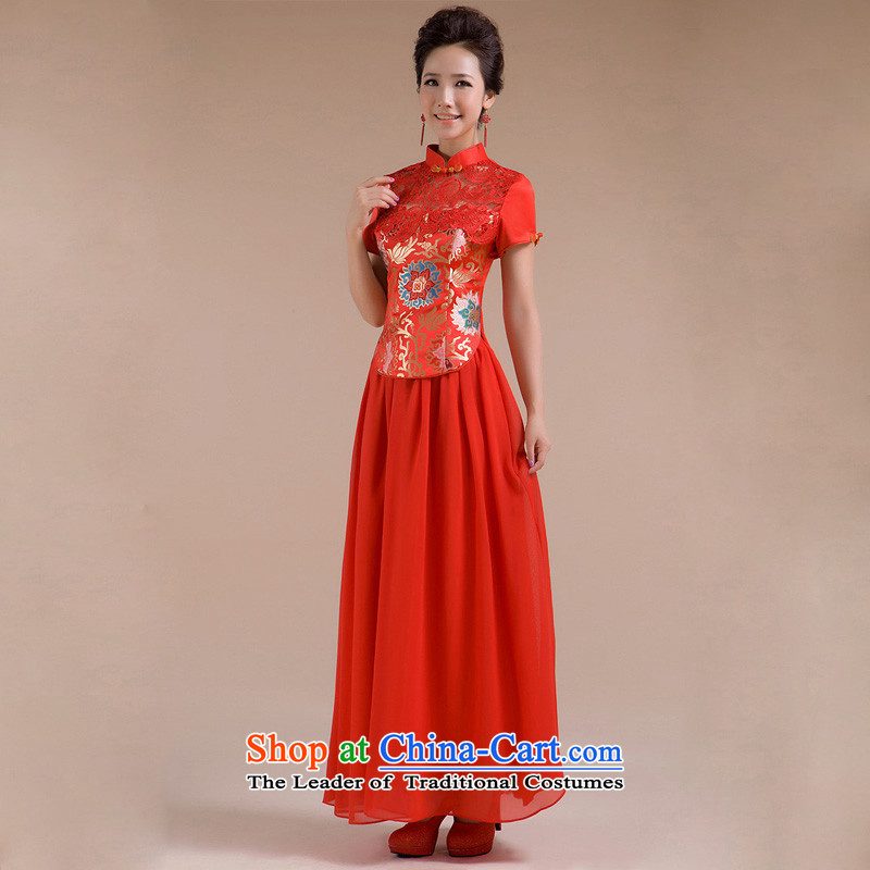 The end of the light (QM) wedding of fashionable improved red embroidery bride wedding wedding dresses CTX QP-101 red light at the end of M , , , shopping on the Internet