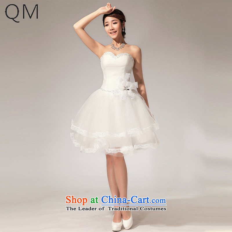 The end of the light _QM_ Wedding anointed chest lace bon bon small dress skirt CTX LF113 m White XXL