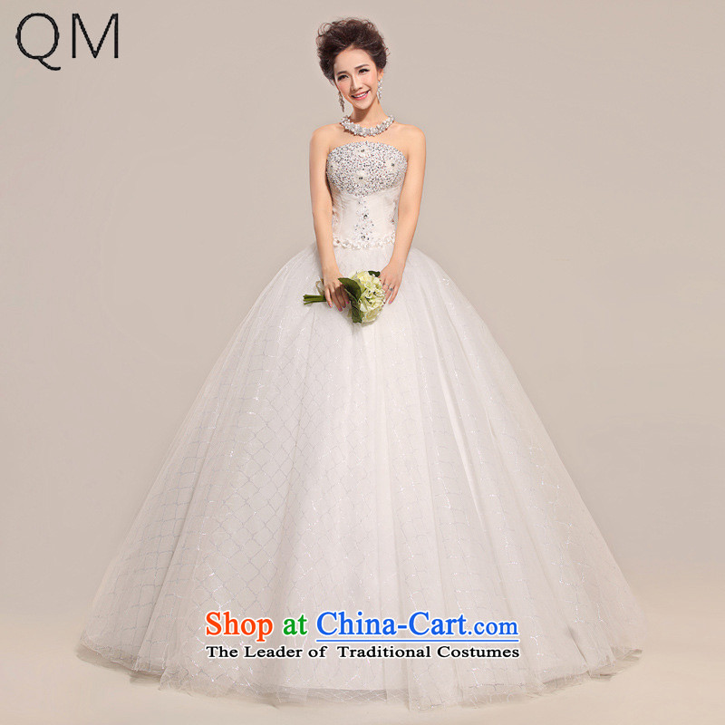 The end of the light _QM_ Simple wiping the chest to align the wedding bride irrepressible sweet wedding wedding CTX HS518 m White S