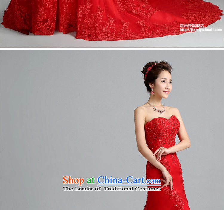 Jie mija wedding dresses 2014 new Korean Red anointed chest lace tail crowsfoot wedding straps for larger fall female RED M picture, prices, brand platters! The elections are supplied in the national character of distribution, so action, buy now enjoy more preferential! As soon as possible.