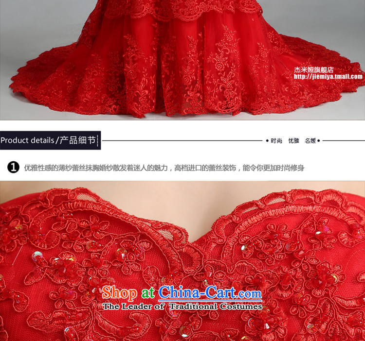 Jie mija wedding dresses 2014 new Korean Red anointed chest lace tail crowsfoot wedding straps for larger fall female RED M picture, prices, brand platters! The elections are supplied in the national character of distribution, so action, buy now enjoy more preferential! As soon as possible.