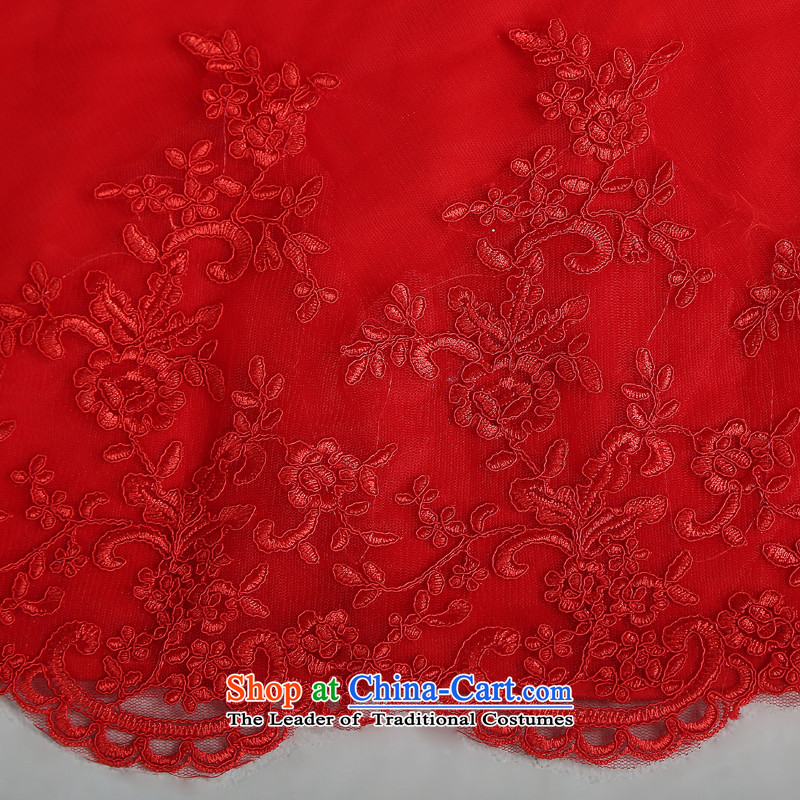 Jie mija wedding dresses 2014 new Korean Red anointed chest lace tail crowsfoot wedding straps for larger fall female RED M Cheng Kejie mia , , , shopping on the Internet