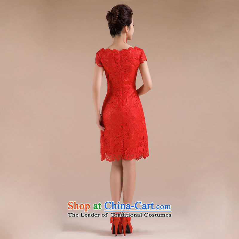 The end of the light (QM) short of qipao package shoulder red qipao improved stylish lace bows QP-108 CTX RED M, serving a light at the end of shopping on the Internet has been pressed.