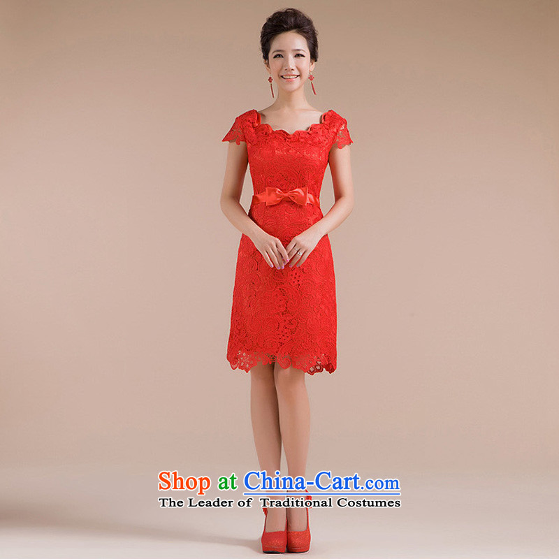 The end of the light (QM) short of qipao package shoulder red qipao improved stylish lace bows QP-108 CTX RED M, serving a light at the end of shopping on the Internet has been pressed.