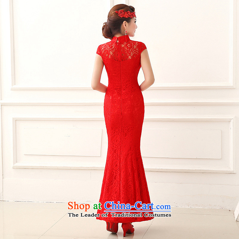 The end of the light (QM) Marriages retro lace qipao crowsfoot long red bows qipao QP153 RED S Shallow CTX end shopping on the Internet has been pressed.
