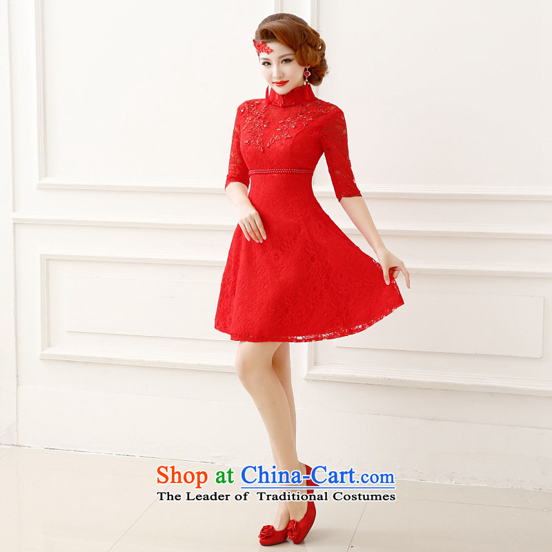 The end of the light (QM) Bride bows QIPAO) 7 to the short-sleeved red bridal dresses marriage QP151 RED , L, shallow CTX end shopping on the Internet has been pressed.