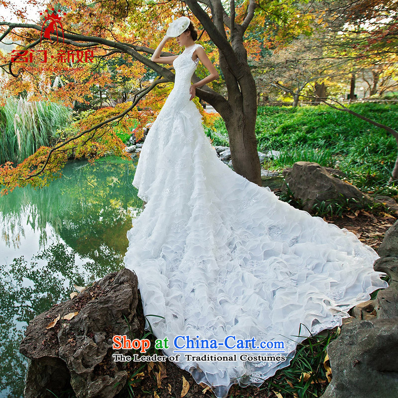 A Bride wedding dresses new stylish 2015 Original Design crowsfoot large tail Wedding 2531 M