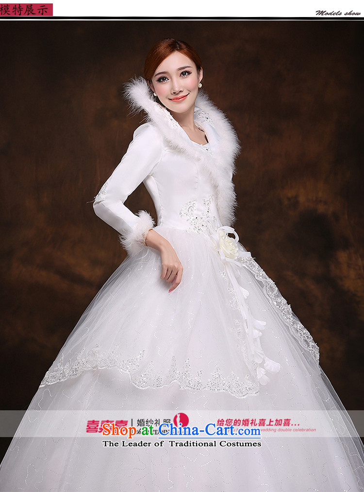 Hei Kaki New 2014 winter wedding deep V-neck collar align to the gross long-sleeved bride winter clothing retro wedding dresses D006 White XL Photo, prices, brand platters! The elections are supplied in the national character of distribution, so action, buy now enjoy more preferential! As soon as possible.