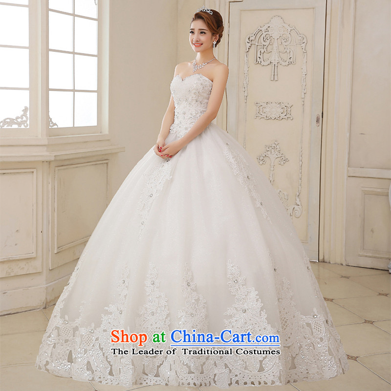 Talk to her wedding dresses brides 2015 new Korean to align graphics thin and chest straps Sau San large retro diamond wedding white honey words to wife XXL, shopping on the Internet has been pressed.