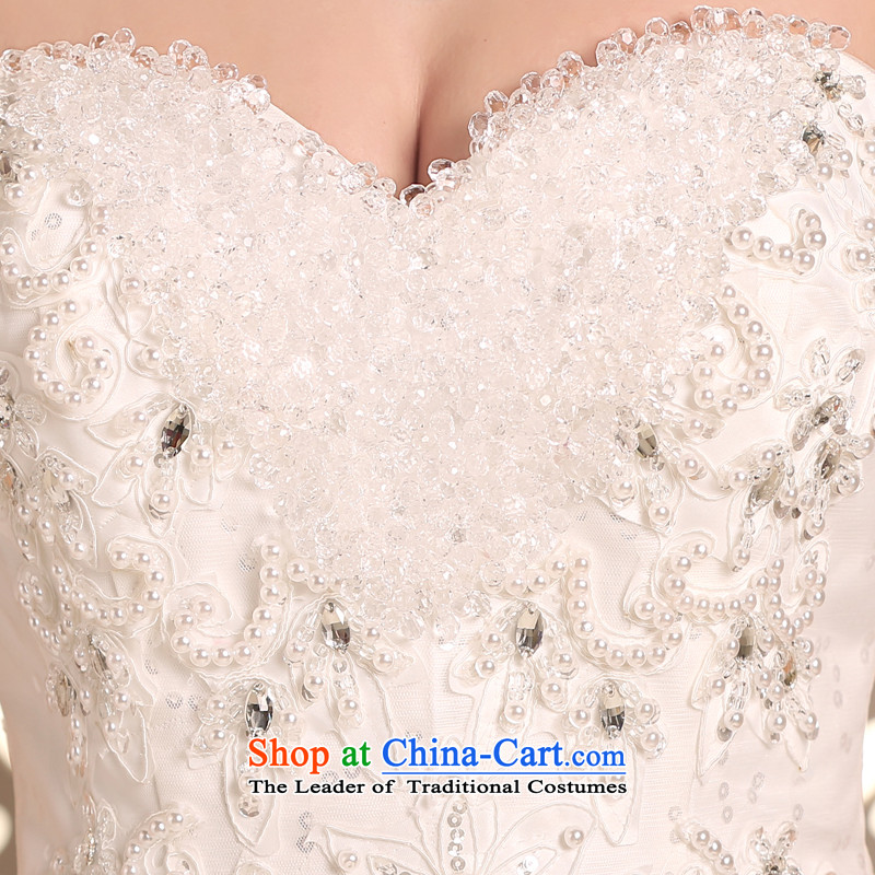 Talk to her wedding dresses brides 2015 new Korean to align graphics thin and chest straps Sau San large retro diamond wedding white honey words to wife XXL, shopping on the Internet has been pressed.