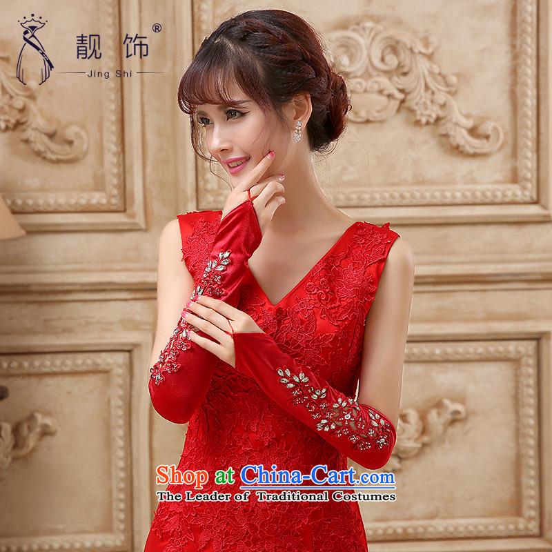 The new 2015 International Friendship red bridal gloves wedding dresses accessories accessories photo building supplies red kits refer to long) 107 Factory Outlet, talks trim (JINGSHI) , , , shopping on the Internet