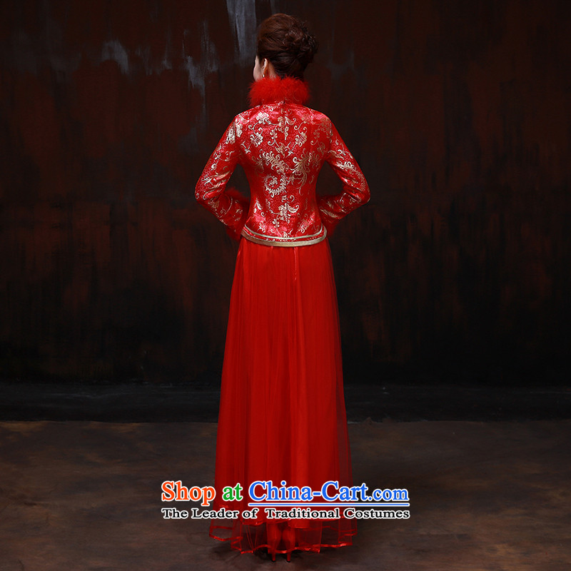 Winter bride wedding dress bows services 2014 new stylish red long cotton robes of winter clothing clip thick XXL need to do not return, love so Peng (AIRANPENG) , , , shopping on the Internet