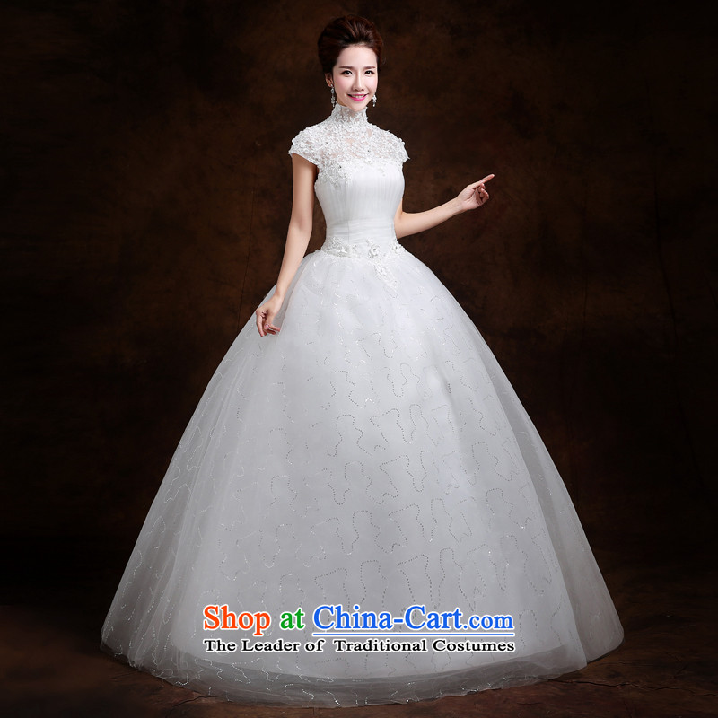 Beverly Ting wedding dresses in spring and summer 2015 new stylish Korean skirt the word A shoulder lace align to bind with bride wedding white L, Beverly (tingbeier ting) , , , shopping on the Internet