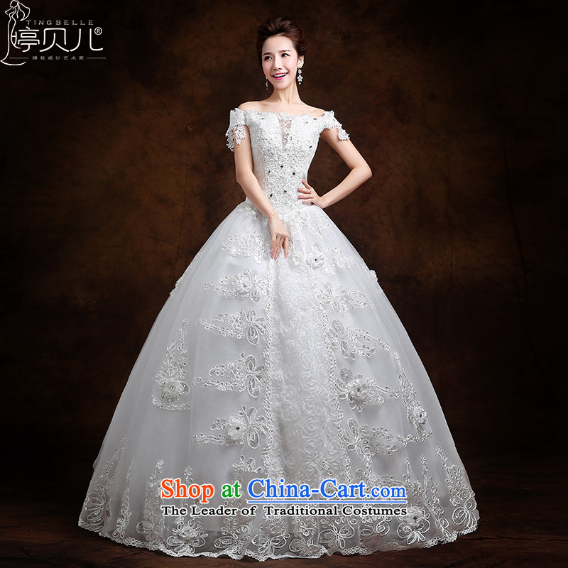 Beverly Ting wedding new spring 2015 Korean word stylish marriages to align the shoulder drill larger wedding retro WhiteXXL