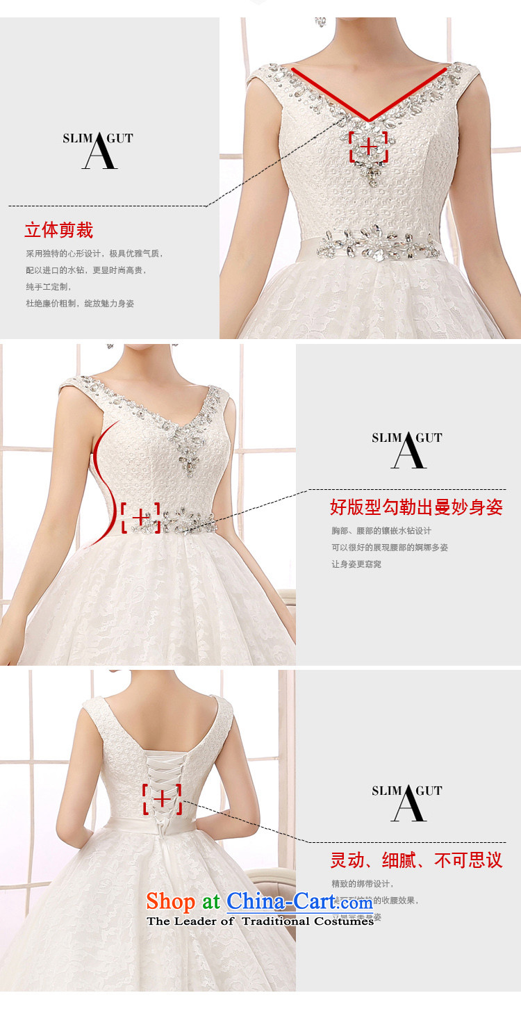 7 Color 7 tone Korean New 2015 V-neck strap with shoulder drill on large palace retro graphics to align the thin wedding dresses H059 white L picture, prices, brand platters! The elections are supplied in the national character of distribution, so action, buy now enjoy more preferential! As soon as possible.