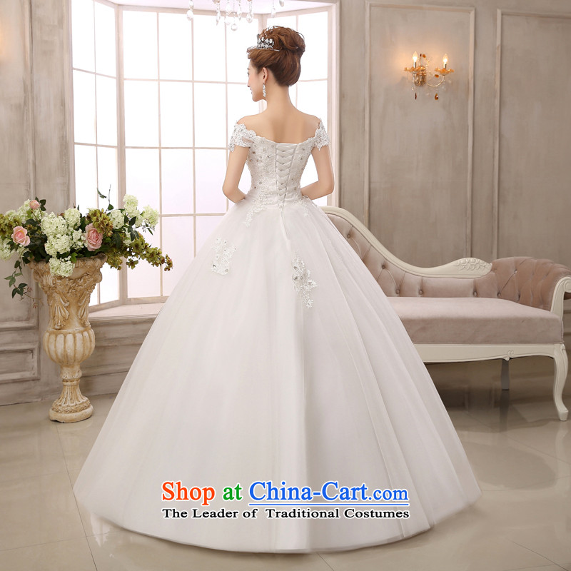 7 Color 7 tone Korean New 2015 V-neck strap with shoulder drill on large palace retro graphics to align the thin wedding dresses H059 white L, 7 color 7 Tone , , , shopping on the Internet