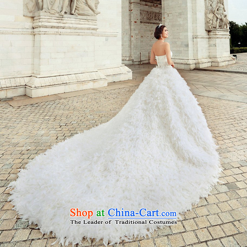 A Bride feather wedding wedding dresses 2015 New Winter Han version of large tail wedding dresses A968 S, a bride shopping on the Internet has been pressed.