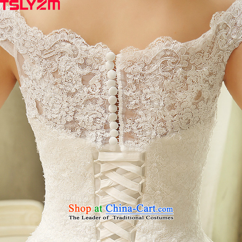 The word tslyzm shoulder wedding dresses of autumn and winter 2015 new marriages Korean lace to align the Sau San bon bon skirt white to align m,tslyzm,,, shopping on the Internet
