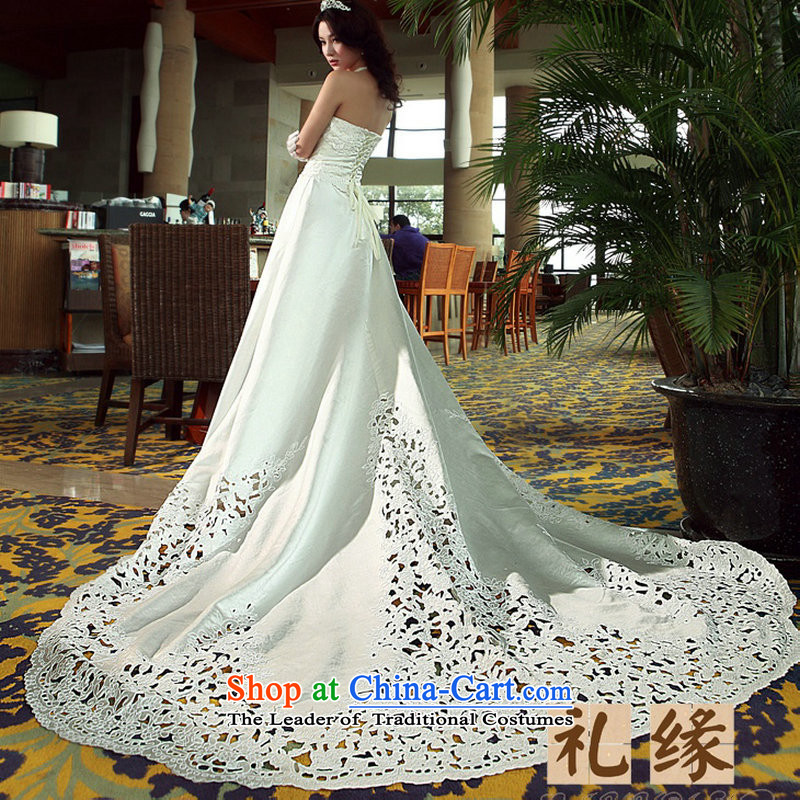 Yet, a wedding tail 2015 New Princess thick forged car unit engraving flower powerful large tail bride wedding ys6103 White XL, yet a , , , shopping on the Internet