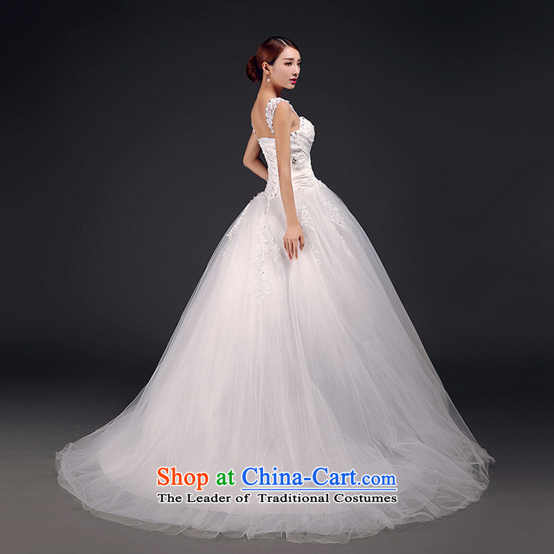 The first field shoulder wedding dress winter 2015 new graphics skinny tail wedding shoulders and chest wedding 3 through law-white S shoulders of sweet Stéphane Yu to , , , shopping on the Internet