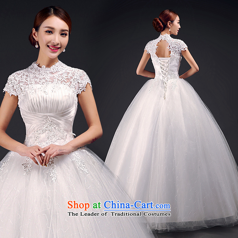 The first field shoulder wedding dresses Summer 2015 new lace back Korean Princess Bride marriage wedding code pregnant women strap white M, Stéphane Yu to , , , shopping on the Internet