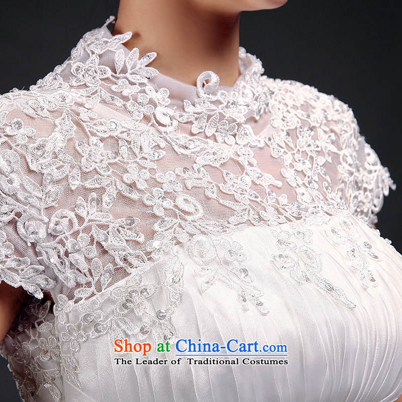 The first field shoulder wedding dresses Summer 2015 new lace back Korean Princess Bride marriage wedding code pregnant women strap white M, Stéphane Yu to , , , shopping on the Internet