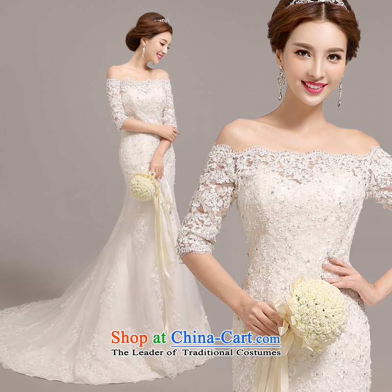 Noritsune bride 2015 new graphics word thin shoulders tail wedding Korean lace foutune straps Sau San crowsfoot bridal dresses cuff foutune crowsfoot wedding tail) S, noritsune bride shopping on the Internet has been pressed.