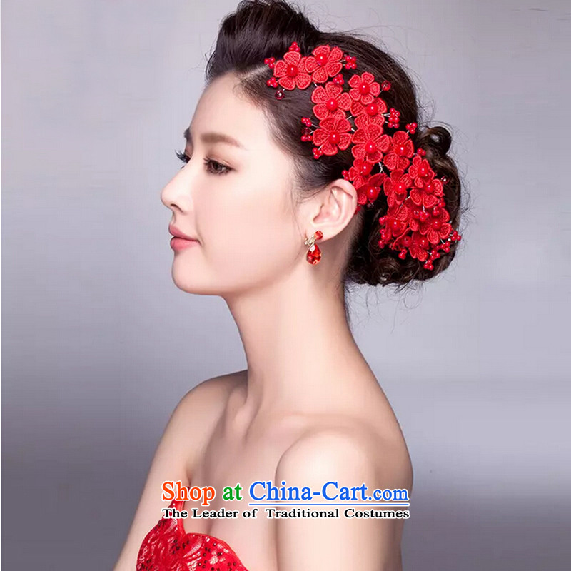 In 2015, Friends bride wedding dresses accessories bridal dresses red Head Ornaments earrings wedding dresses and flower-su earrings accessories head ornaments, Yi (LANYI) , , , shopping on the Internet