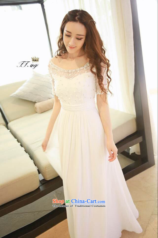 In accordance with the key, 2015 optimized lace chiffon dresses nail pearl bohemian long skirt video thin beachside resorts long skirt White M picture, prices, brand platters! The elections are supplied in the national character of distribution, so action, buy now enjoy more preferential! As soon as possible.