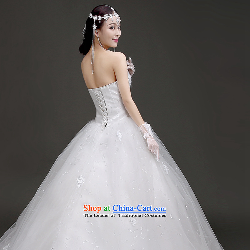 Friends of the 2015 Winter Olympics, the new bride wedding Korean anointed chest diamond jewelry large tail bon bon skirt wedding to align graphics thin wedding dresses to align L code waist 2.1 foot, Yi (LANYI) , , , shopping on the Internet
