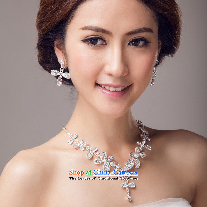 In 2015, Friends bride wedding dresses accessories Korean version of crown necklace earrings three piece wedding wedding dresses marriage with bride jewelry and ornaments ornaments three piece of friends (LANYI) , , , shopping on the Internet