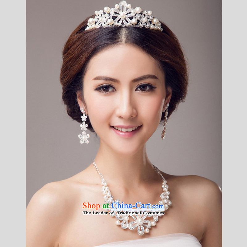 In 2015, Friends bride wedding dresses accessories bride crown necklace earrings three piece bridal jewelry and ornaments wedding dresses Accessories Kits, Yi (LANYI) , , , shopping on the Internet