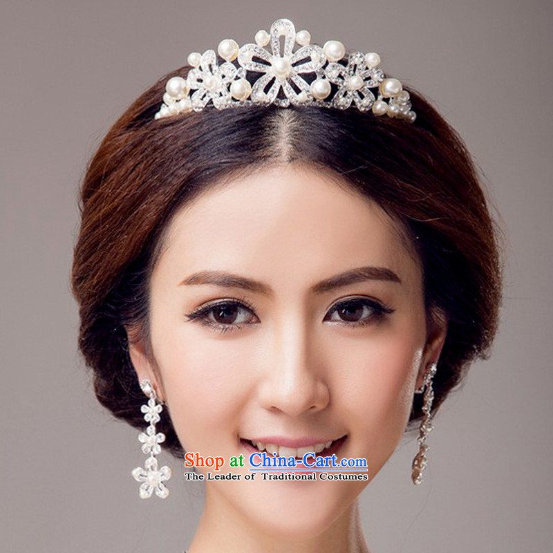 In 2015, Friends bride wedding dresses accessories bride crown necklace earrings three piece bridal jewelry and ornaments wedding dresses Accessories Kits, Yi (LANYI) , , , shopping on the Internet