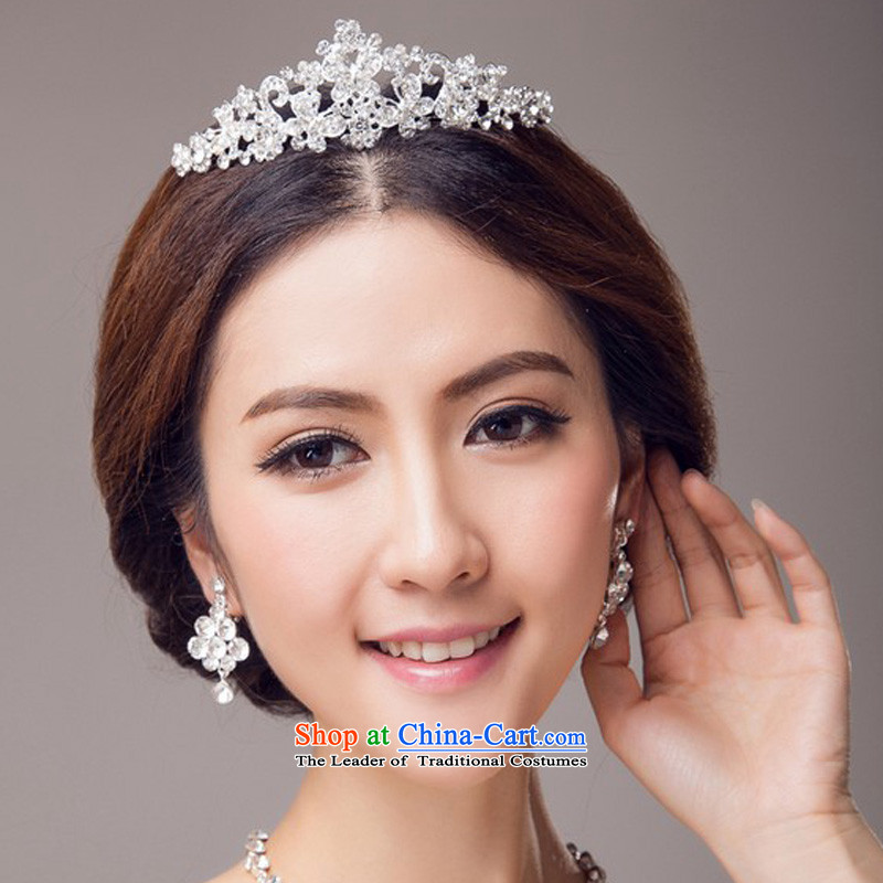 In 2015, Friends bride wedding dresses accessories Korean brides crown necklace earrings three piece bridal jewelry and ornaments wedding dresses Accessories Kits, Yi (LANYI) , , , shopping on the Internet