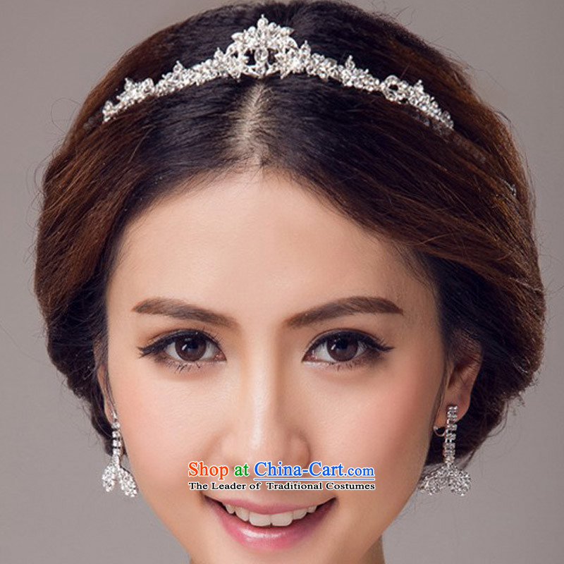 In 2015, Friends bride wedding dresses accessories Korean bridal headdress crown necklace earrings three piece bridal jewelry wedding dress accessory kits, Yi (LANYI) , , , shopping on the Internet