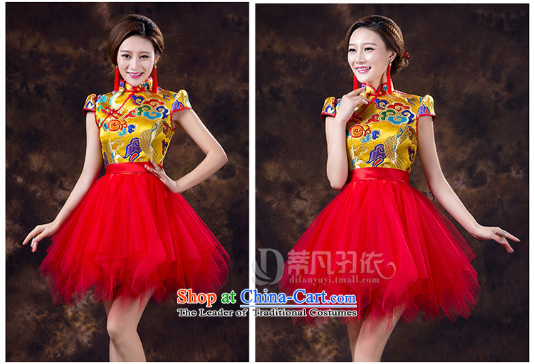 In accordance with the 2015 Jimmy Stéphane new short of Qipao Chinese improved bride bows services stylish bride dress red dress red L picture, prices, brand platters! The elections are supplied in the national character of distribution, so action, buy now enjoy more preferential! As soon as possible.