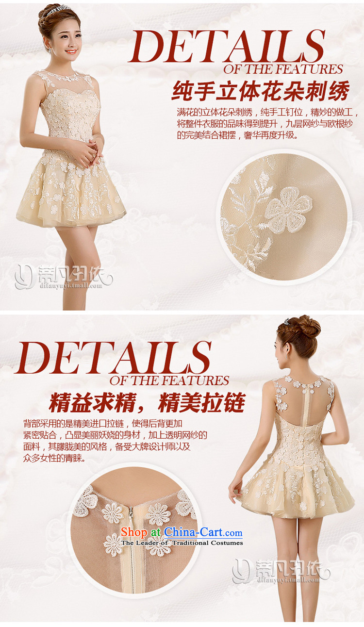 2015 new spring and summer bridesmaid to serve small stylish dresses dress bridesmaid mission sister skirt flowers Dress Short concert services moderator dress female betrothal serving champagne color L picture, prices, brand platters! The elections are supplied in the national character of distribution, so action, buy now enjoy more preferential! As soon as possible.