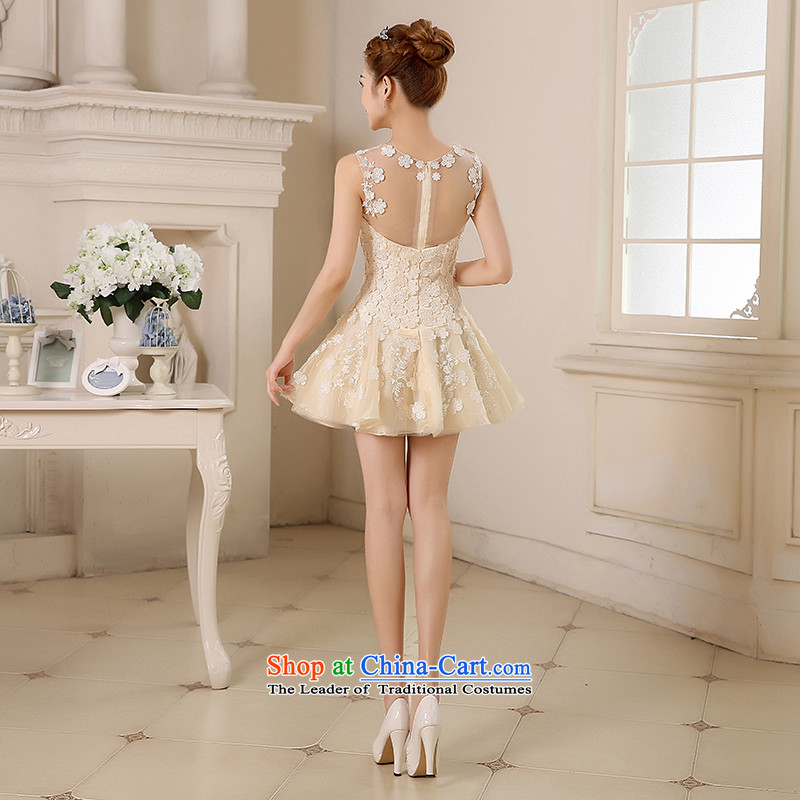 2015 new spring and summer bridesmaid to serve small stylish dresses dress bridesmaid mission sister skirt flowers Dress Short concert services moderator dress female betrothal serving champagne color L, Stéphane Yu to , , , shopping on the Internet