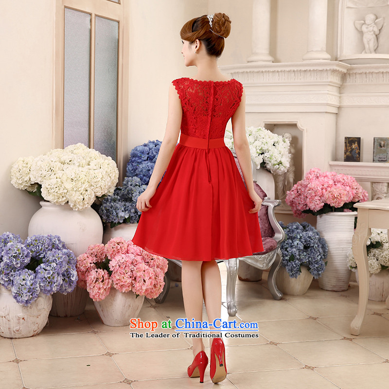 Wedding dresses new 2015 Summer bridesmaid dress Top Loin of pregnant women small red dress shoulders of Evening Dress Short large Fat MM bridal dresses bows services red , L, Stéphane Yu to , , , shopping on the Internet