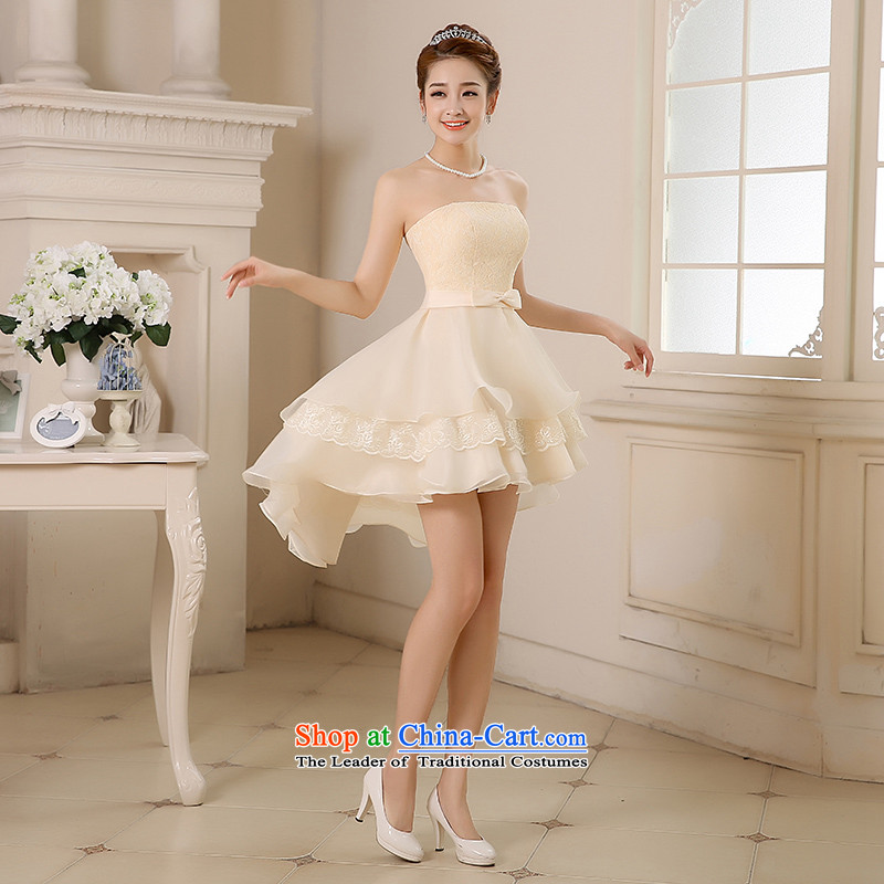 Bridesmaid dress 2015 new small Dress Short, Bridal Services and breast drink after a short gown performances showing the dress moderator dress banquet birthday dress champagne color M, Stéphane Yu to , , , shopping on the Internet