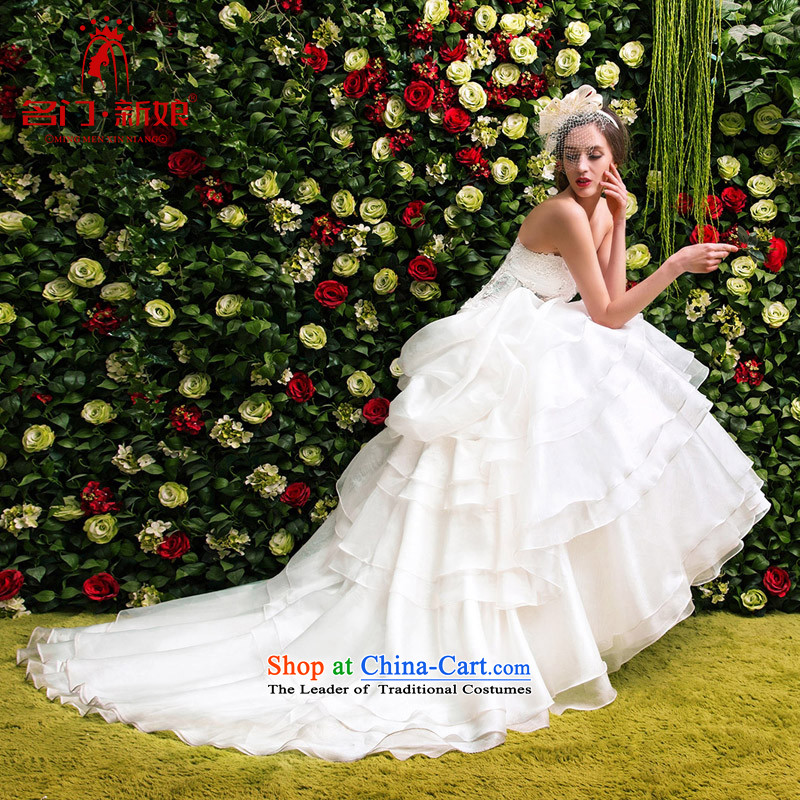 A Bride wedding dresses lily silk Princess Original Design2015 new large tail Wedding 2518 WhiteL