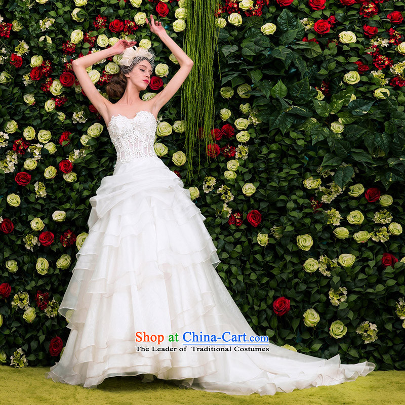 A Bride wedding dresses lily silk Princess Original Design 2015 new large tail Wedding 2518 White , L, a bride shopping on the Internet has been pressed.