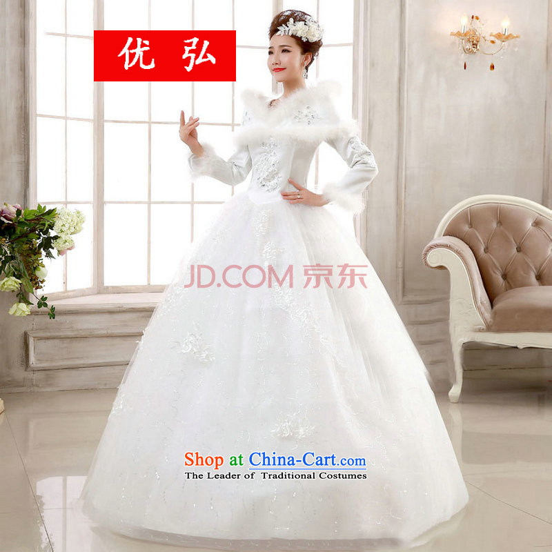 Optimize video Korean thick cotton long-sleeved to align the warm winter wedding a shoulder YSB1131 field B L