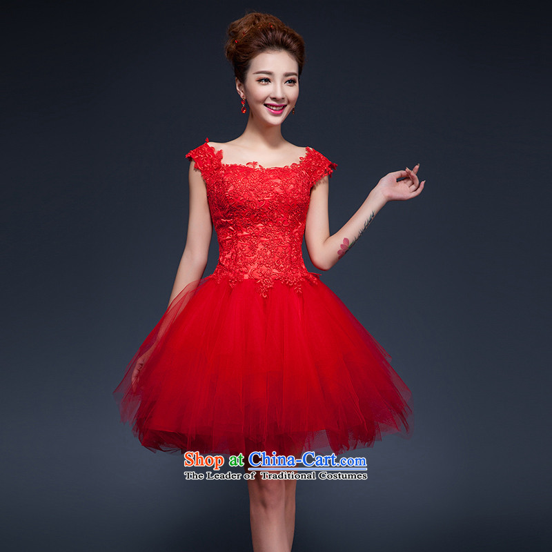 In accordance with the 2015 Jimmy Stéphane spring and summer new marriages bows service, red dress the word shoulder wedding set small wedding dresses birthday moderator red XL, Stéphane Yu to , , , shopping on the Internet