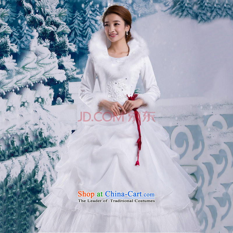 Optimize Hong-winter wedding Korean winter gross for thick winter of long-sleeved) cotton wedding YSB1133 white S, Optimize Hong shopping on the Internet has been pressed.