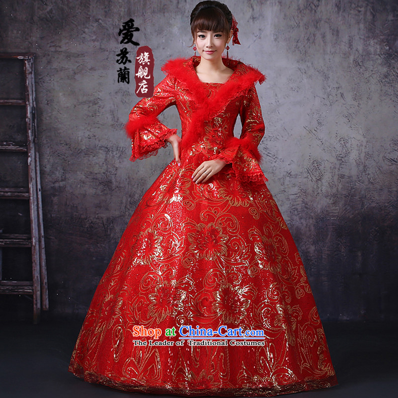 Winter clothing clip cotton red wedding winter clothing warm wedding simple best-selling wedding dresses the latest wedding red S love Su-lan , , , shopping on the Internet