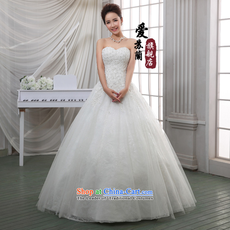 The spring of the soft and beautiful upscale wedding satin lace crowsfoot diamond retro elegant wedding dresses marriage wedding white L, Love Su-lan , , , shopping on the Internet