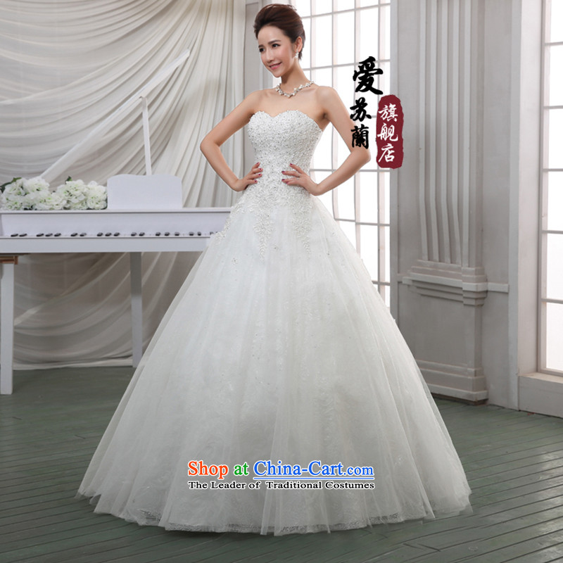 The spring of the soft and beautiful upscale wedding satin lace crowsfoot diamond retro elegant wedding dresses marriage wedding white L, Love Su-lan , , , shopping on the Internet