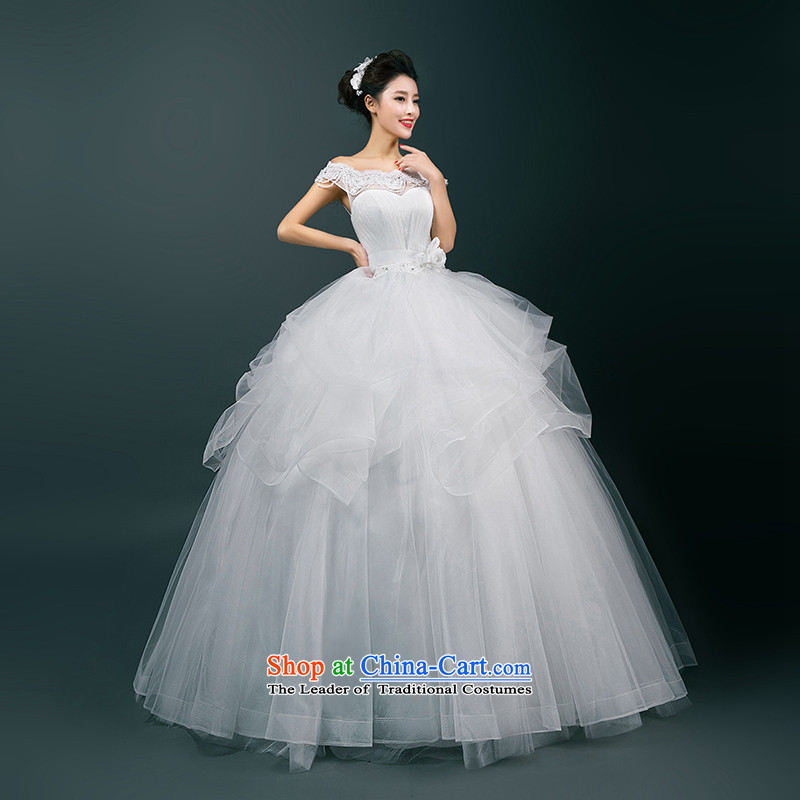 Wedding dresses new 2015 Summer Wedding of Korean brides a field to align the shoulder stylish Sau San video thin wedding m White?M Ms. code